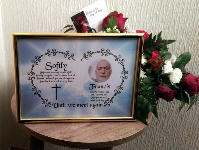 Personalised A4 Framed Memorial Photo & Poem Print