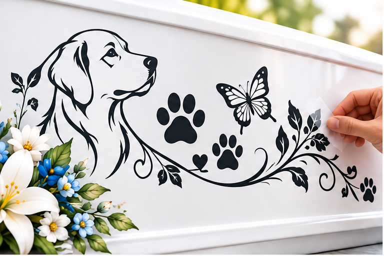 Pet Coffin Decals