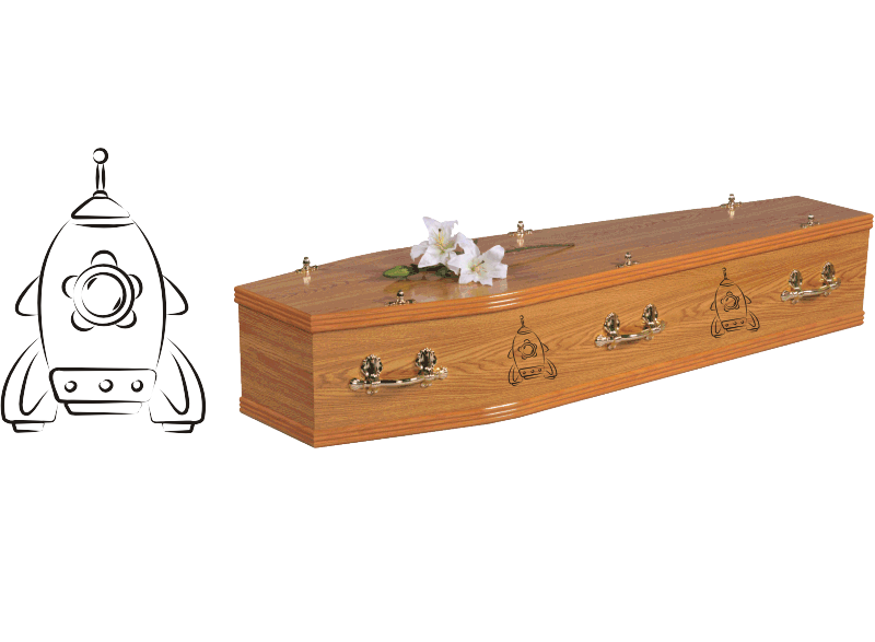 Space Rocket Coffin Decal