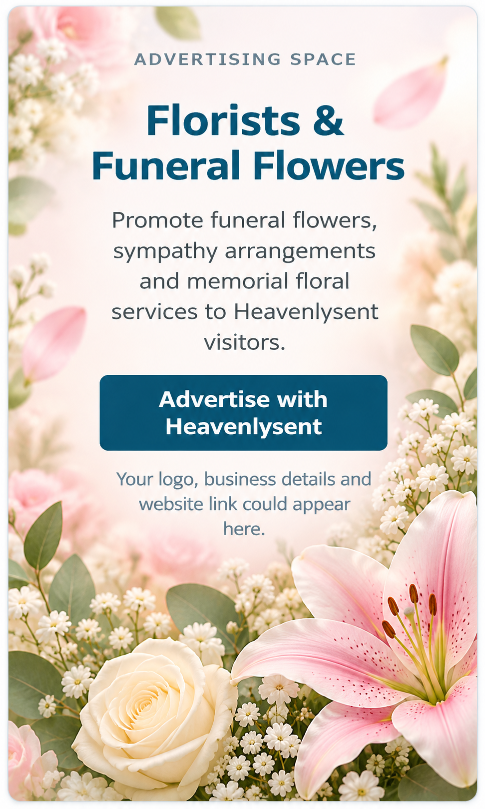 Advertising space for Florists and Funeral Flowers - Advertise with Heavenlysent